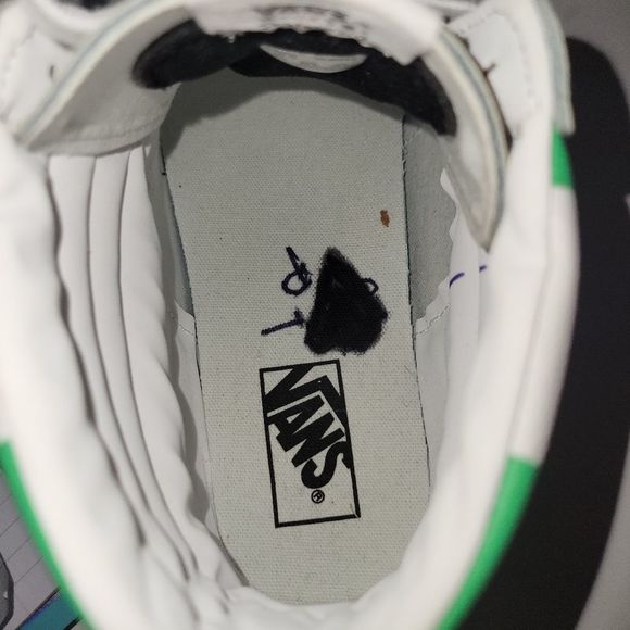 NWOT Van's Light Green & White Sk8 Checkerd Sk8 Hightop Sneakers - Picture 8 of 9